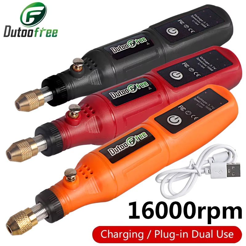 Cordless Rotary Tool Kit Accessories - Mini perceuse sans fil 3,7 V,