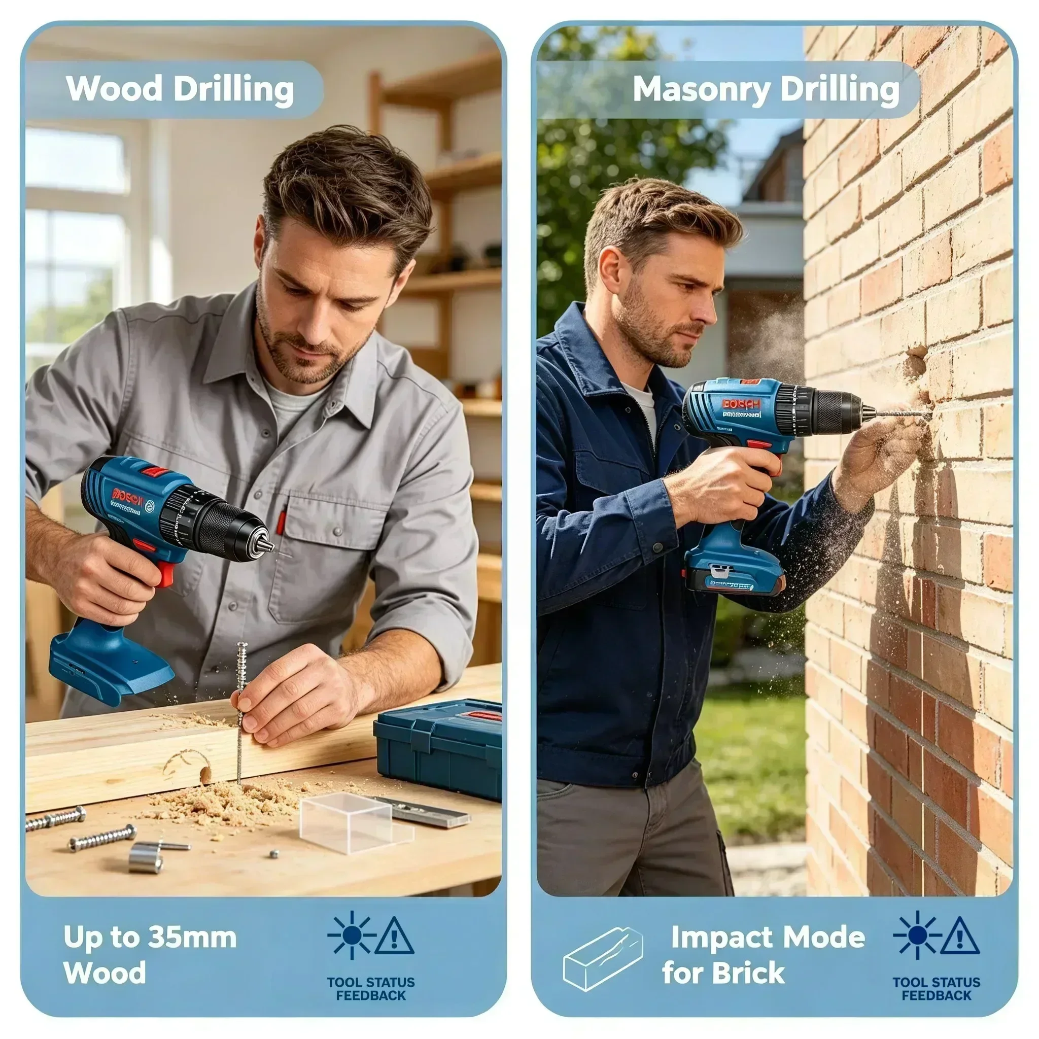 Brushless Cordless Electric Drill 18V - Perceuse à percussion sans fil Bosch