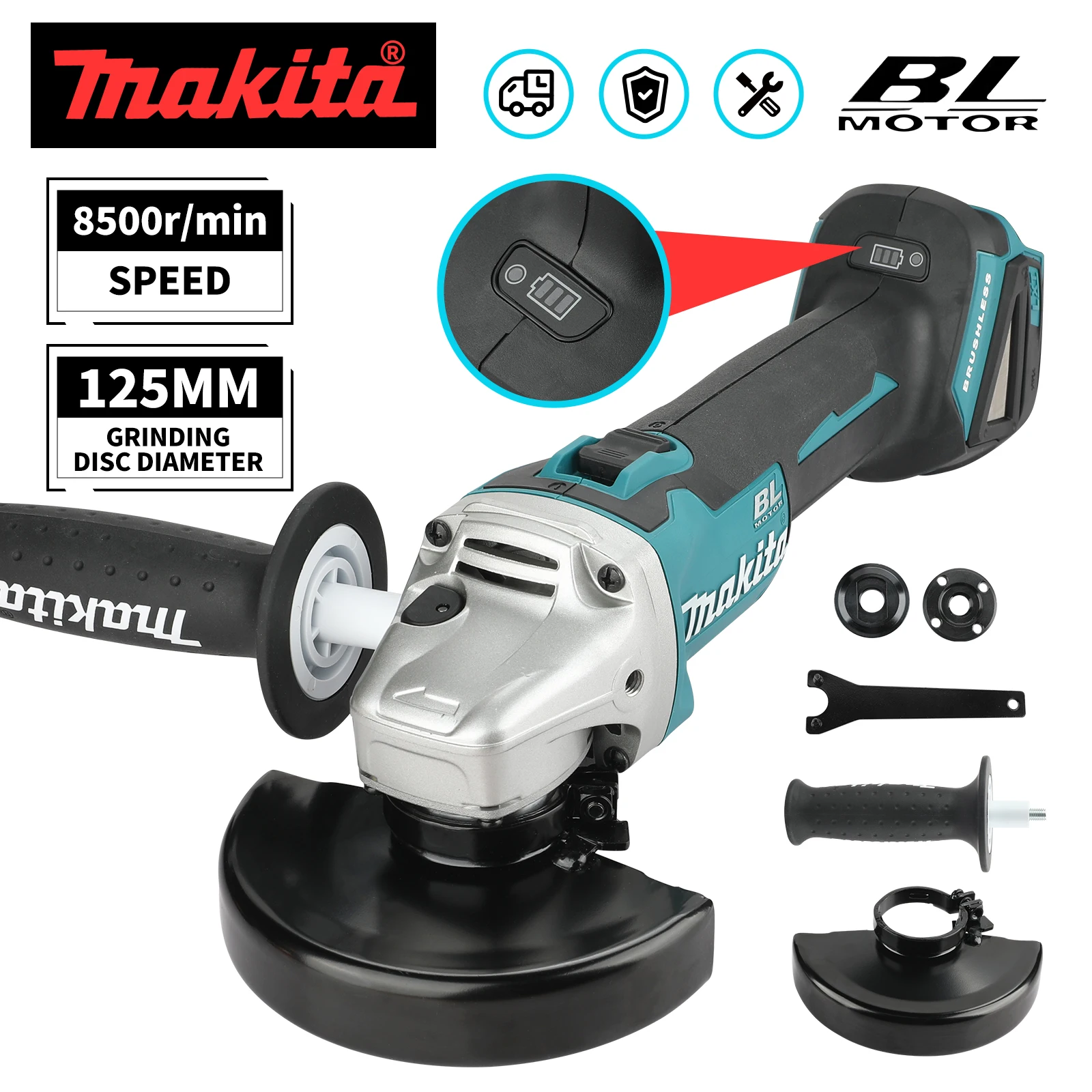 Brushless Angle Grinder Battery Powered - NOUVEAU 2026 Makita DGA504 Meuleuse d'angle