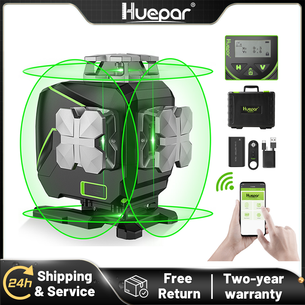 Niveau laser croisé 4D Huepar  - Laser Level 16 Lines 4D Green avis et prix