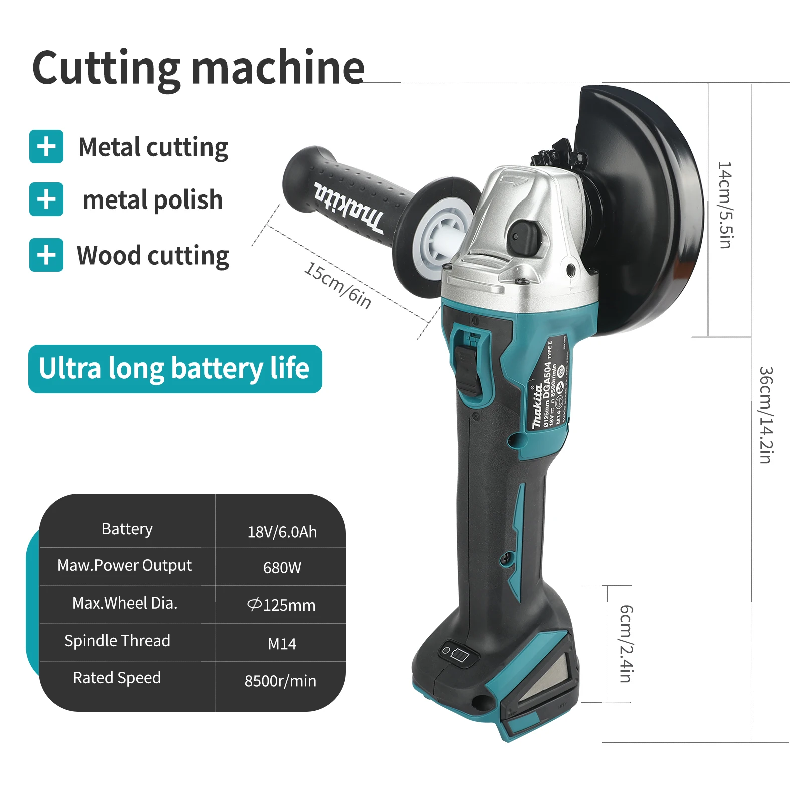 NOUVEAU 2026 Makita DGA504 Meu - Brushless Angle Grinder Battery Powered avis et prix