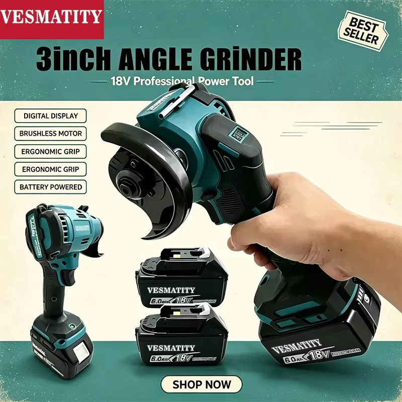 Mini-meuleuse d'angle sans bal - Brushless Angle Grinder Battery Powered avis et prix