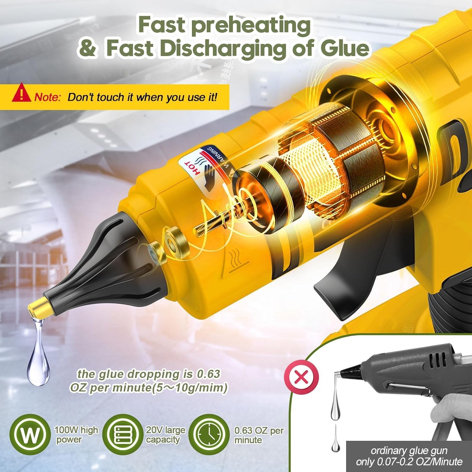 Pistolet à colle chaude sans f - Hot Melt Glue Gun Cordless avis et prix